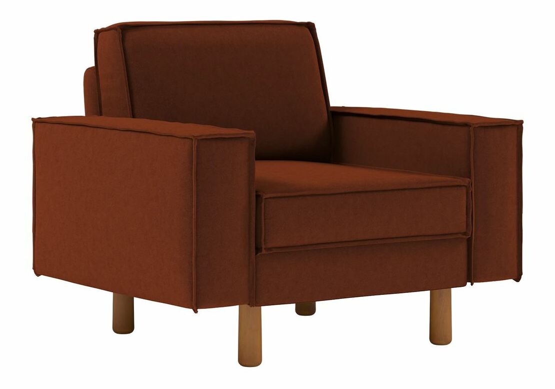 Křeslo Spary 1 (cihlová + ořech)