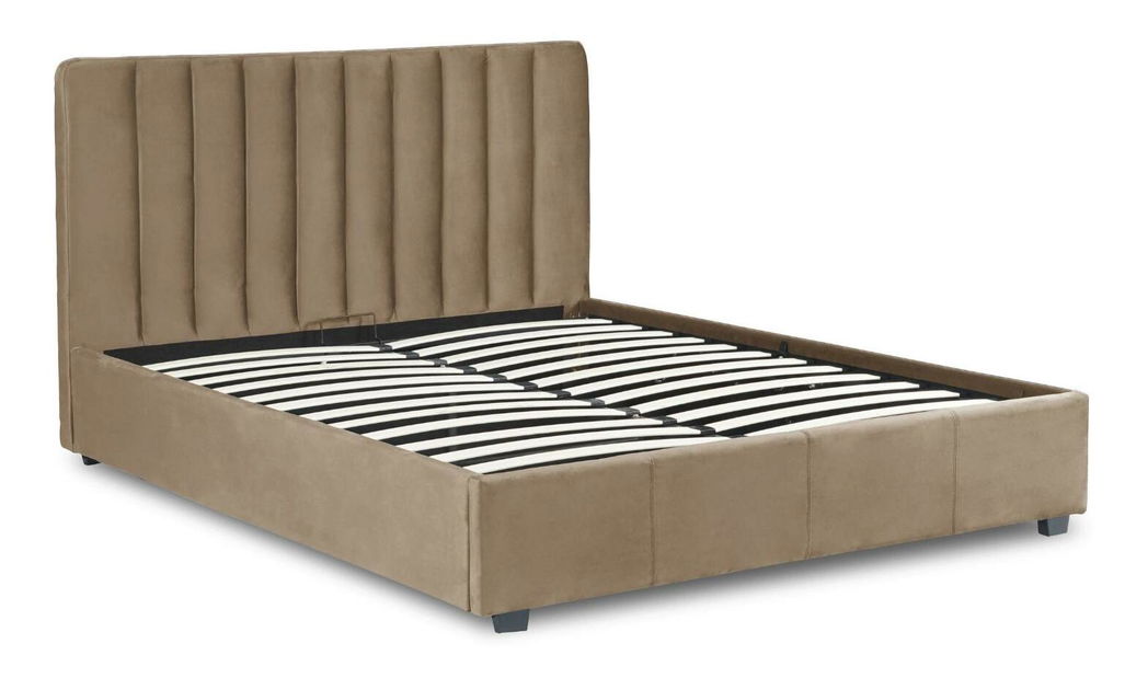 Manželská postel 160 cm Merecida (béžová) (s roštem) (s úl. prostorem)