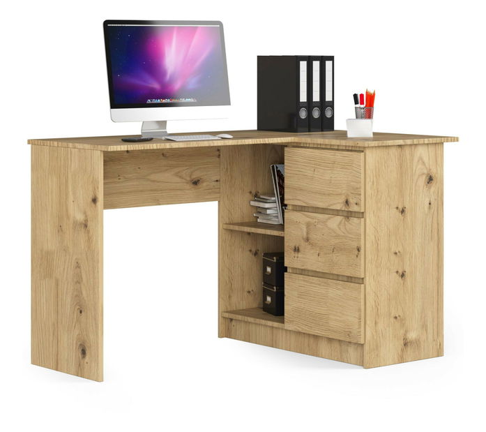 Rohový PC stolek Bodhi (dub artisan) (P)