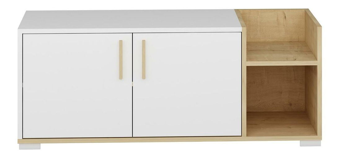 Botník (skříňka na boty) Kupuba (dub safírový + bílá)