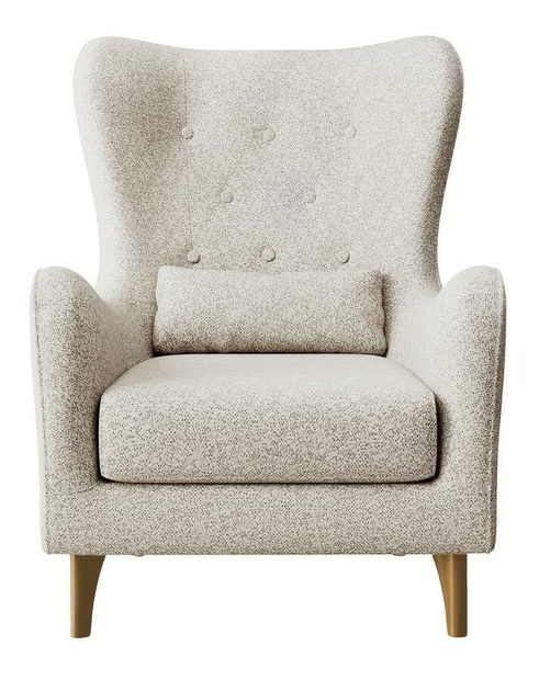 Křeslo s podnožkou Calimero II (krémová + buk)