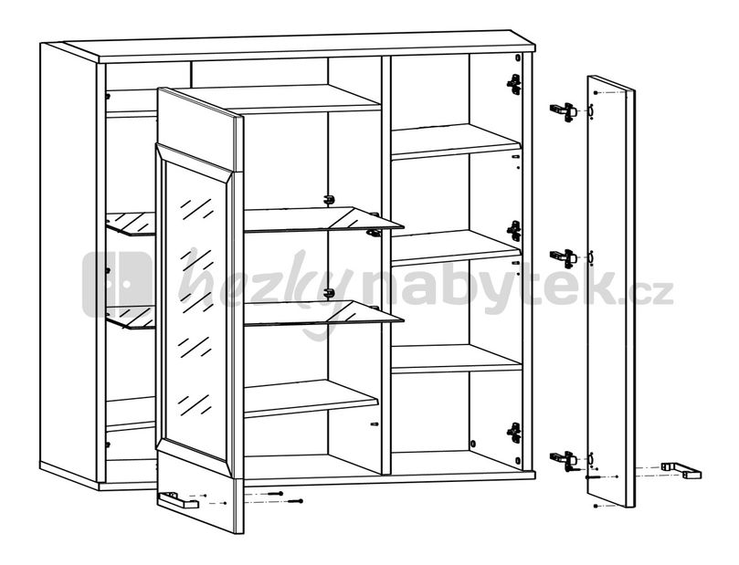 Vitrína na stěnu BRW Dolomit SFW1W1D/13/8