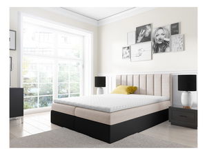 Manželská postel 180 cm Fista (černá + světle šedá)