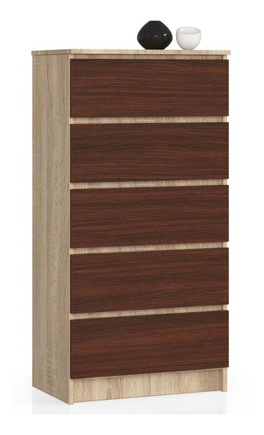 Komoda Kalista V (dub sonoma + wenge)