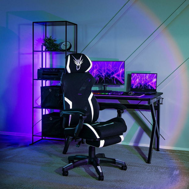 Herní křeslo Mananera (černá + bílá)