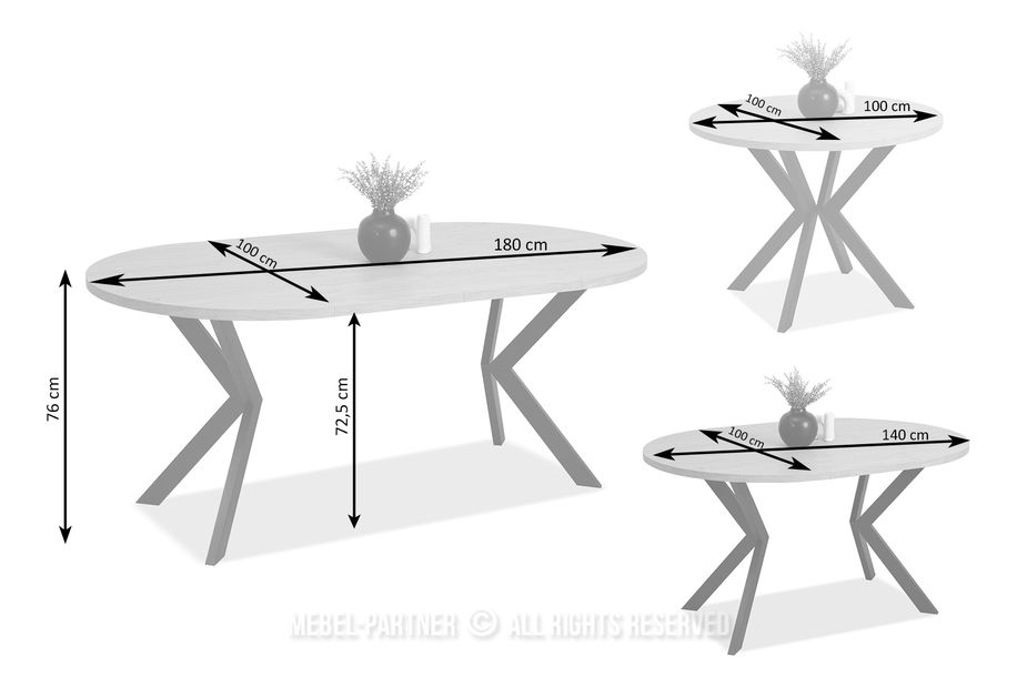 Jídelní stůl Rompa (dub + černá)