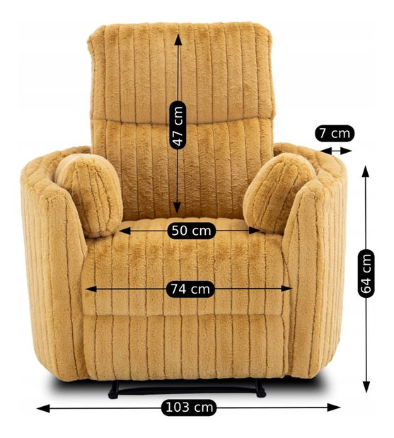 Polohovací křeslo Reunirse (hořčicová)