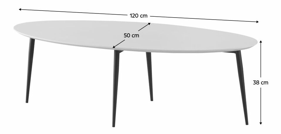 Konferenční stolek SARAM (bílá + černá)