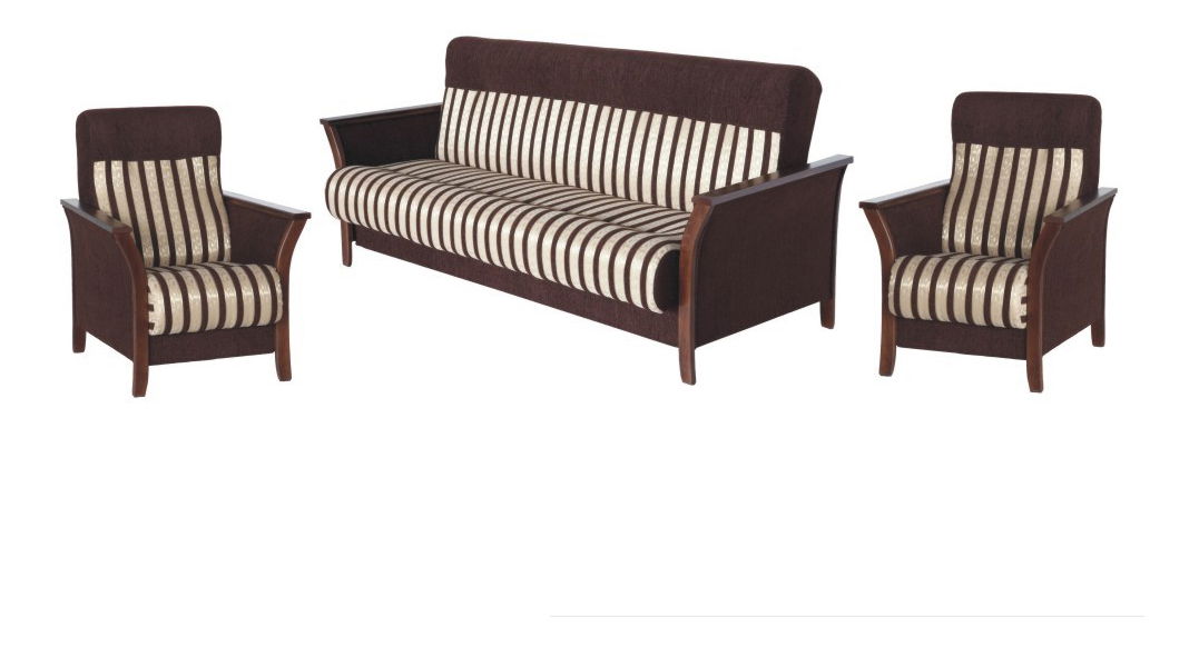 Sedací souprava Tomas 3W+1+1 hnědá + ořech tmavý