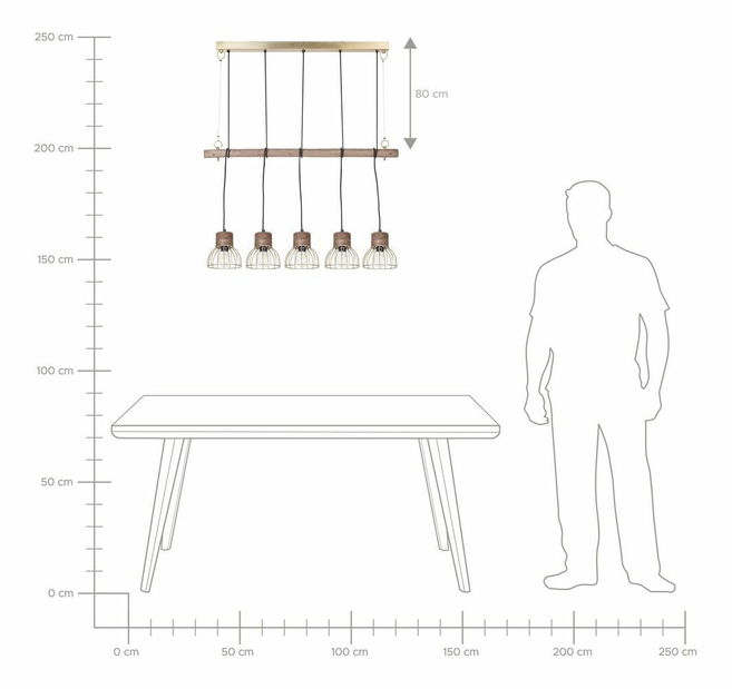 Závěsné svítidlo Ved (světlé dřevo)
