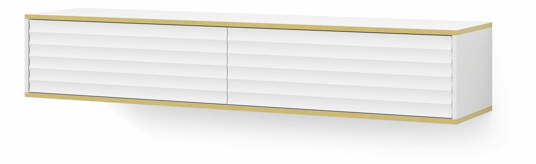 TV stolek/skříňka 180 Wabbe (bílá + zlatá)