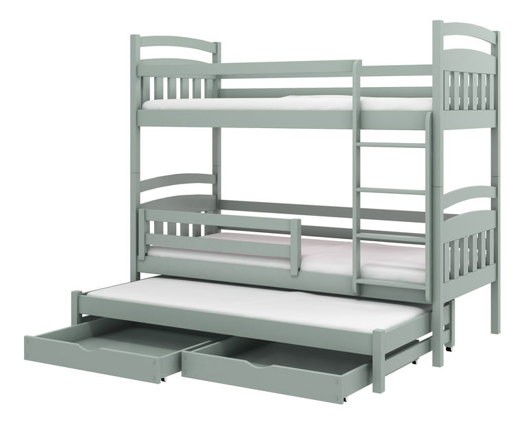 Dětská postel 90 cm ANIE (s roštem a úl. prostorem) (grafit)