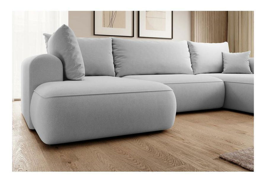 Rohová sedací souprava ve tvaru U Olivo U (L) (šedá + černá)