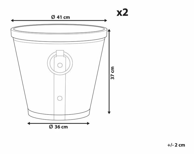 Sada 2 květináčů ⌀ 41 cm Varrie (hnědá)