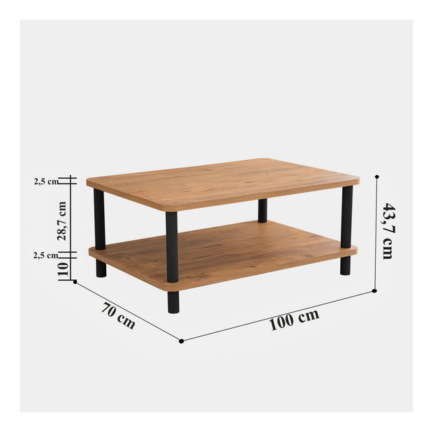 Konferenční stolek Ryder (černá + atlantická borovice)