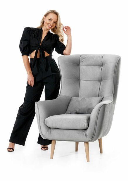 Křeslo ušák Agueda Typ 05 (tmavě šedá)