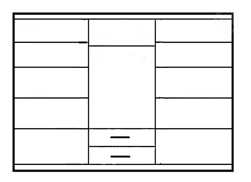 Šatní skříň Bega III (203) (bílá) 