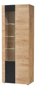 Vitrína Aruno AR WSW (dub ribbeck + černá) (s osvětlením)