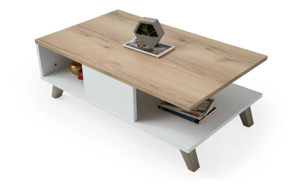 Konferenční stolek Summer (dub + bílá)