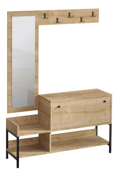 Předsíňová stěna Aliex 45 (Dub safírový) (se zrcadlem)