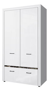 Šatní skříň Wanetta (bílá lesklá)