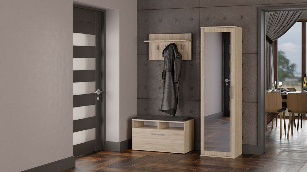 Šatní skříň Dialogos 1 (dub sonoma) (se zrcadlem)