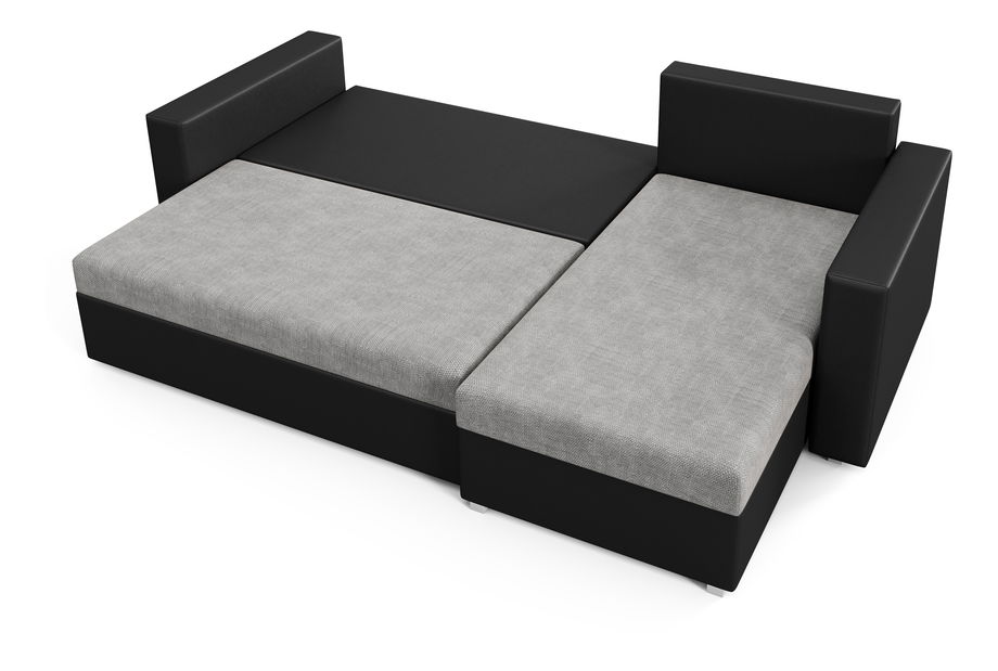 Rohová sedací souprava Hagoo (černá + šedá) (P)