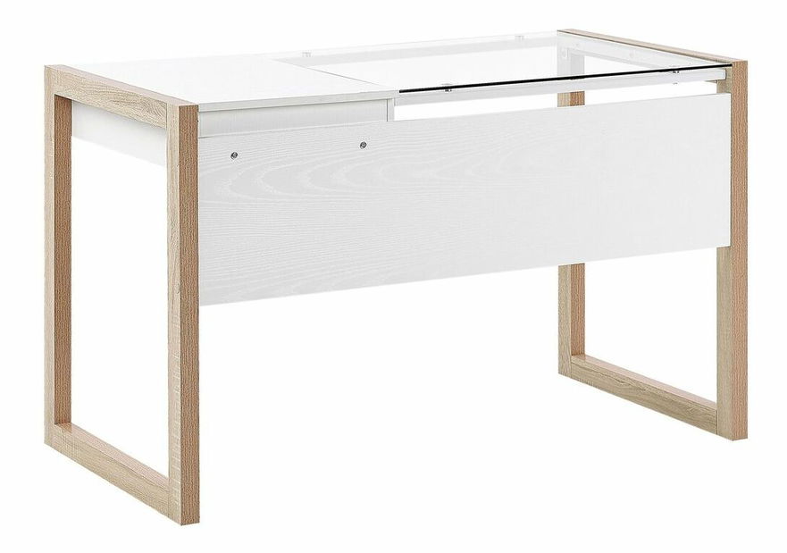 PC stolek JANAS (světlé dřevo + bílá)