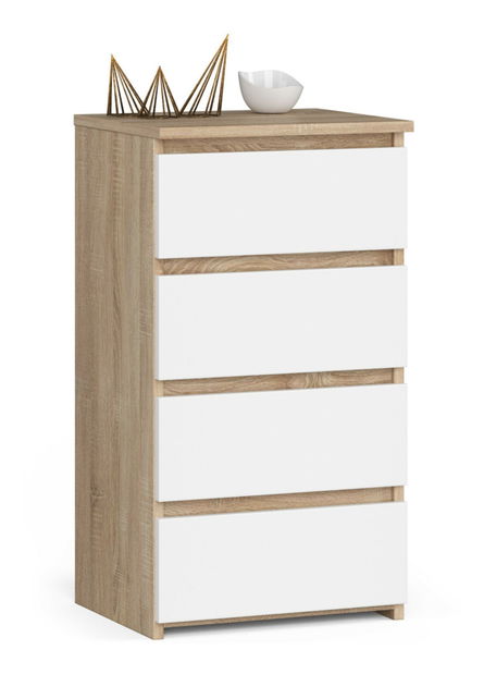 Komoda Cobertura (dub sonoma + bílá)