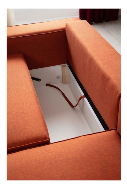 Rohová sedačka Pirlofenzza (s úl. prostorem) (P) (oranžová)