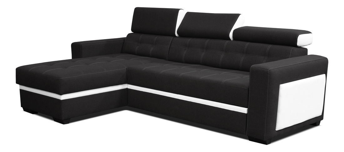 Rohová sedací souprava Felix (černá + bílá) (L)