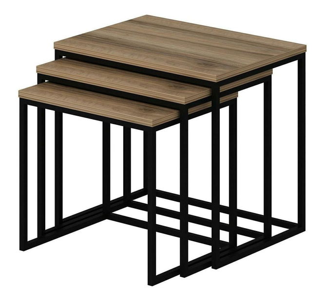 Set 3ks. konferenčních stolků Losuku 7 (ořech)