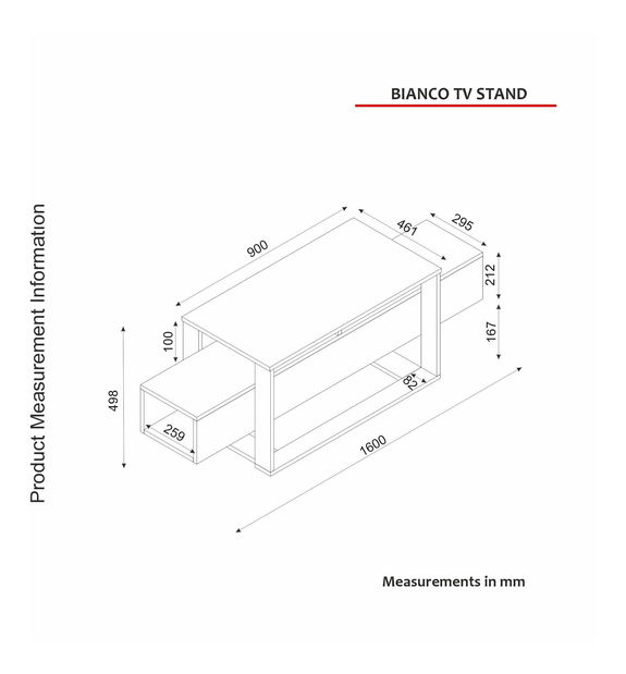 TV stolek/skříňka Biano (bílá + zlatá)
