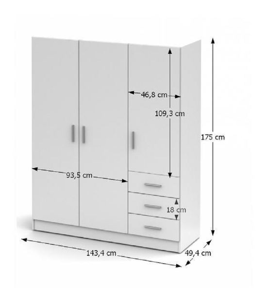 Šatní skříň Amo Typ 2 (bílá)