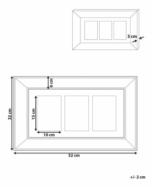 Rám na 3 fotografie Ďábela (měděná)