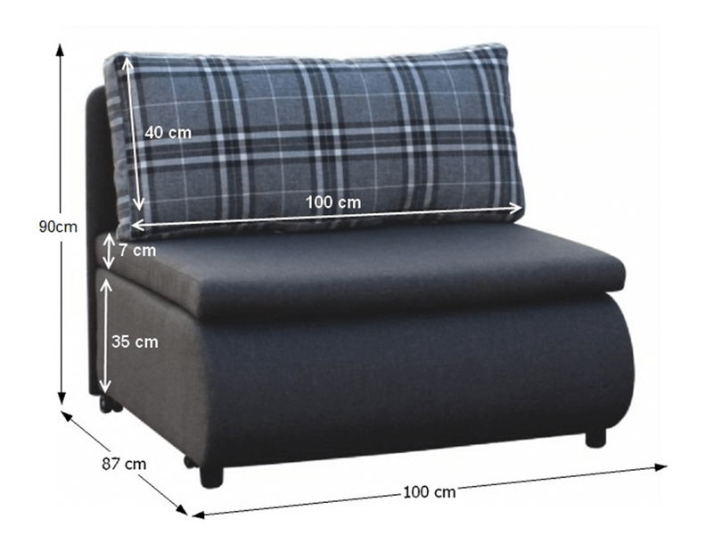 Křeslo Kotu New (šedá + káro šedé)