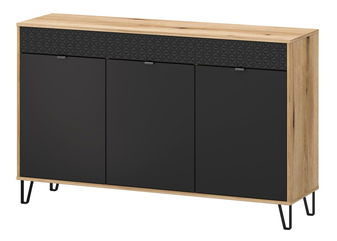 Skříňka Botones (dub evoke + černá)