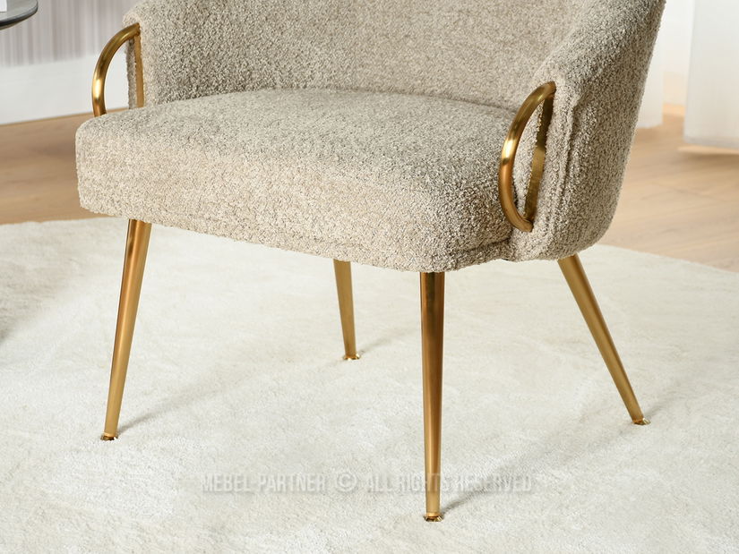 Křeslo Carma F (tmavobéžová + zlatá)