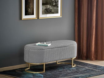 Taburetka Hannah (bílá + černá + zlatá)