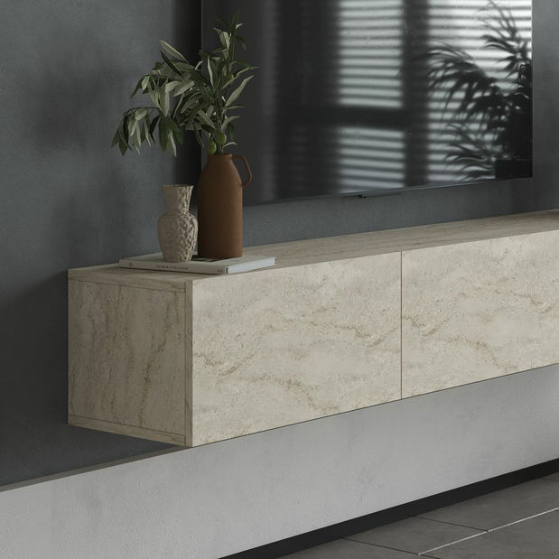 TV stolek/skříňka Alfonsio (travertin)