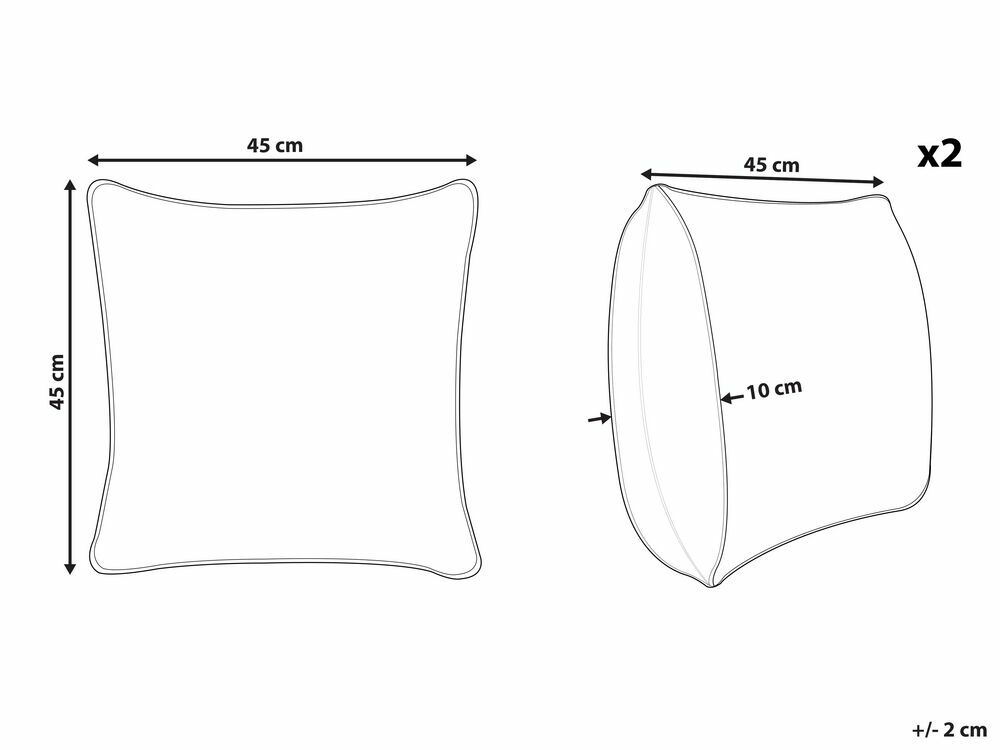 Sada 2 ozdobných polštářů 45 x 45 cm Myri (béžová)