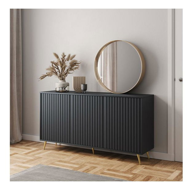 Skříňka Biel B2 (černá + zlatá)