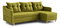 Rohová sedací souprava Lou (P) (limetková)