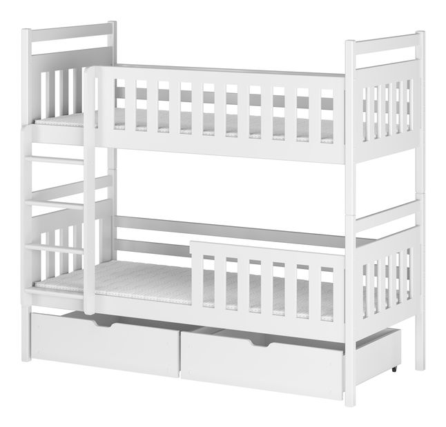 Dětská postel 80 cm Mao (s roštem a úl. prostorem) (bílá)