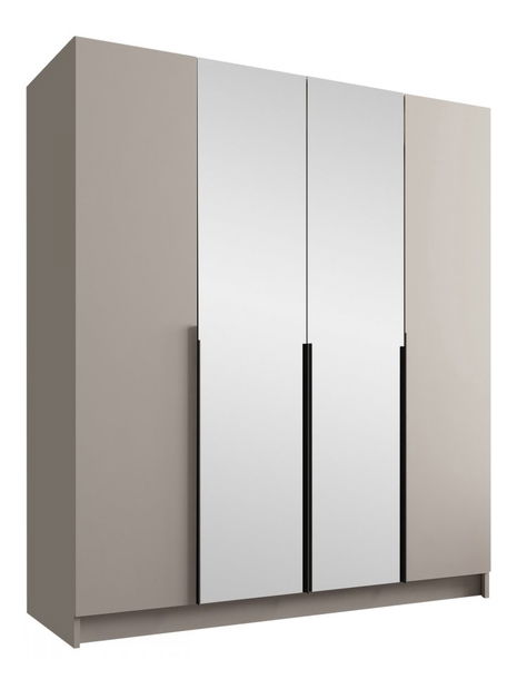 Šatní skříň Sezalos II (černá) (se zrcadlem)