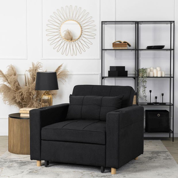 Rozkládací křeslo Suspendida (černá)