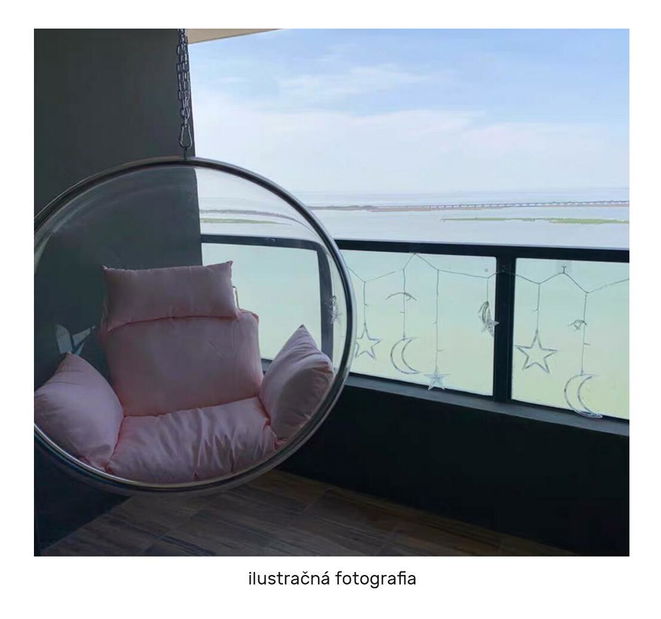 Závěsné houpací křeslo Belgica 1 (transparentní + zlatá + šedá)