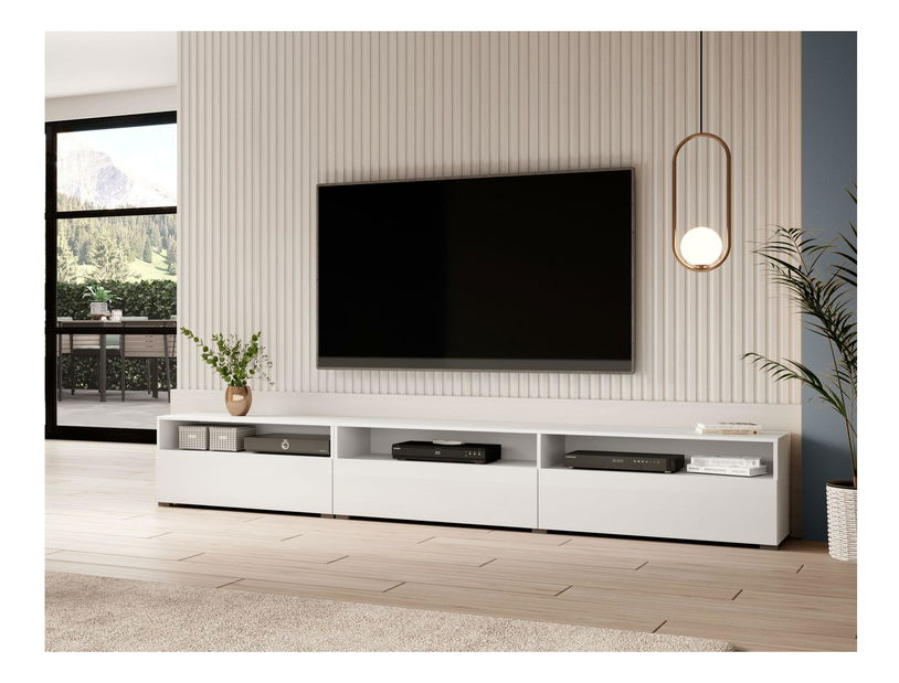 TV stolek Barly Typ 40 (bílá + lesk bílý)