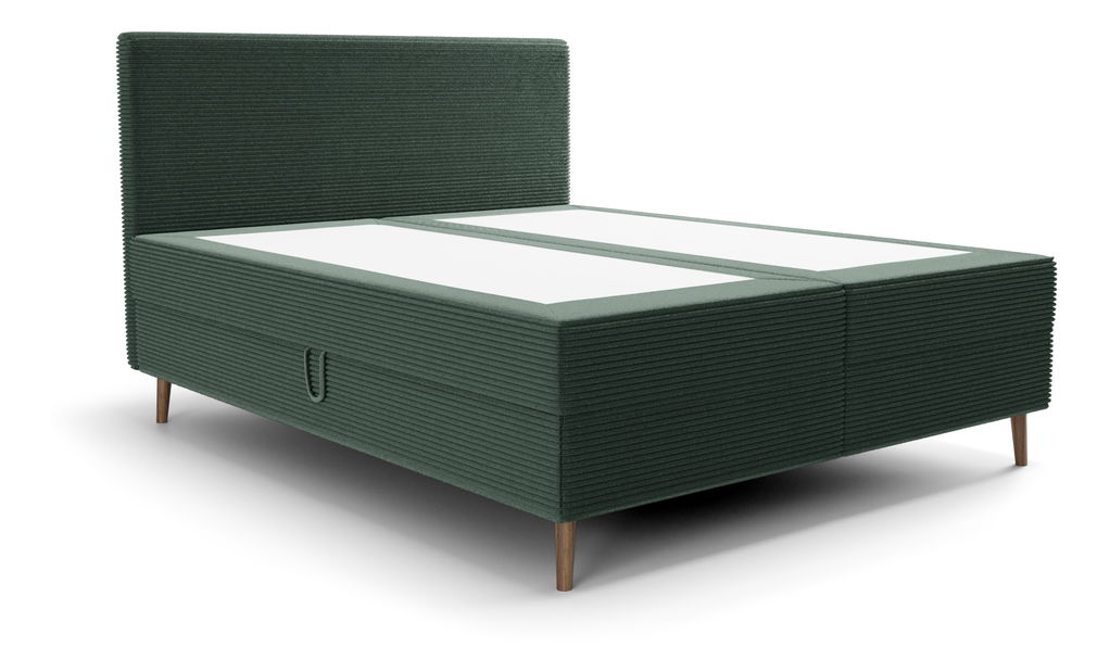 Manželská postel 180 cm Napoli Bonell (zelená) (s roštem, s úl. prostorem)