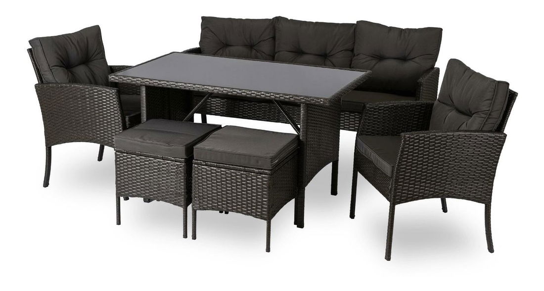 Zahradní set Adaptarlas (černá) (pro 7 osob)